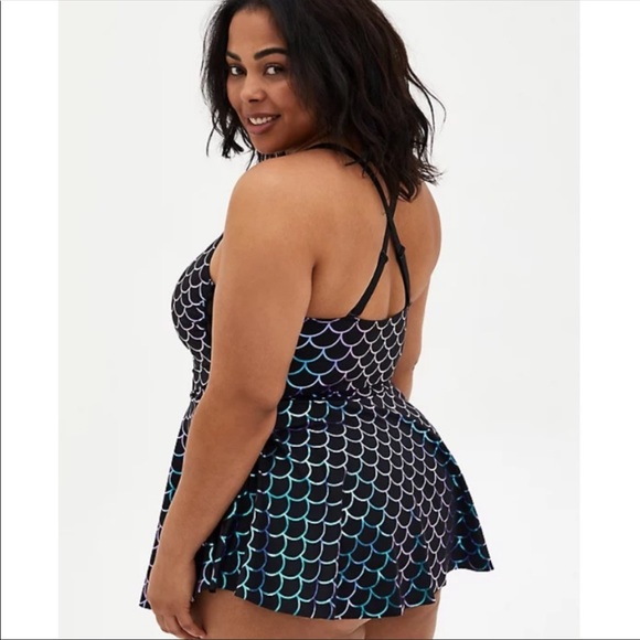 NWT TORRID MERMAID SIDE TIE SWIM DRESS - Picture 4 of 10